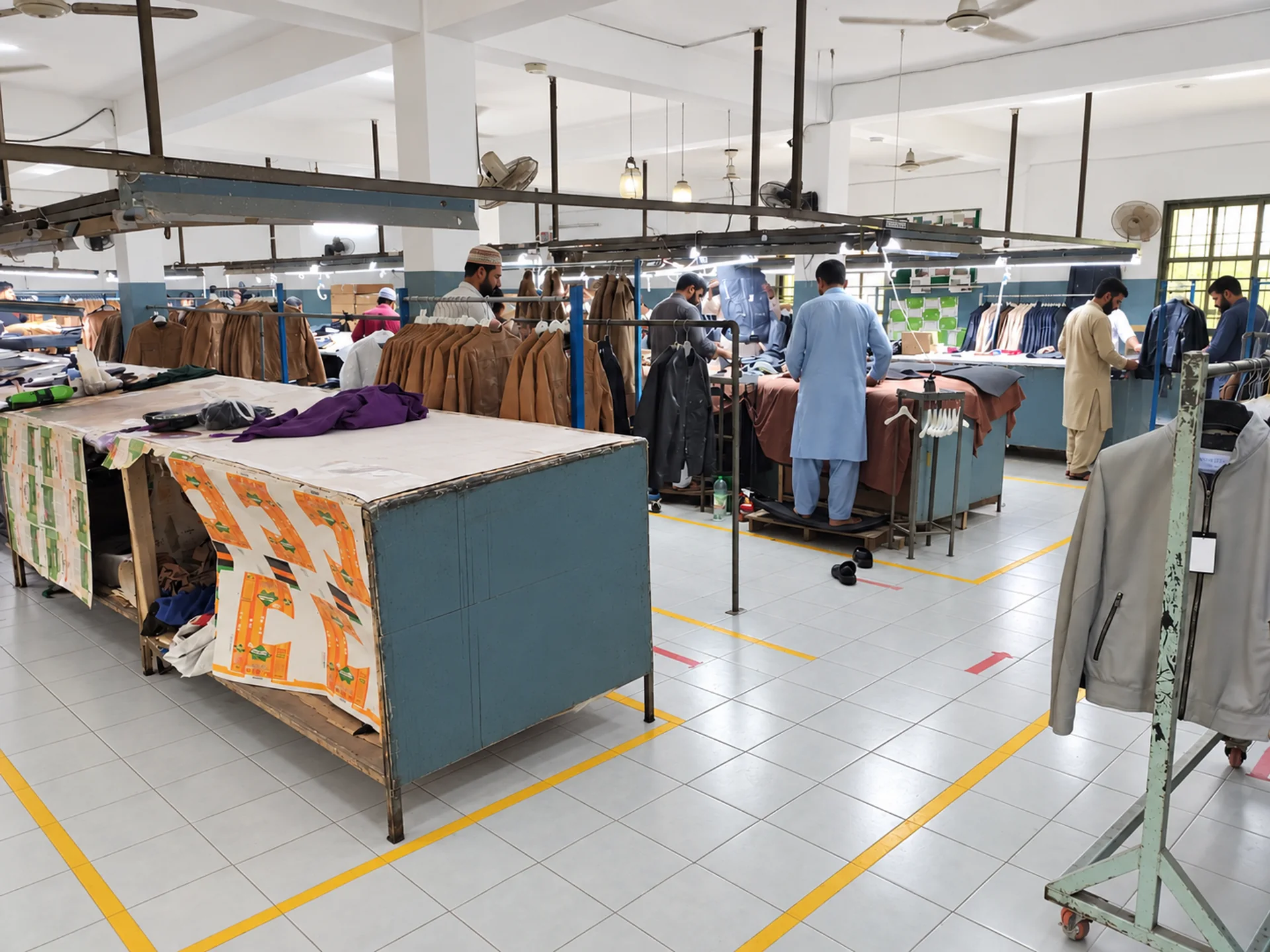 Leather garment quality checking department
