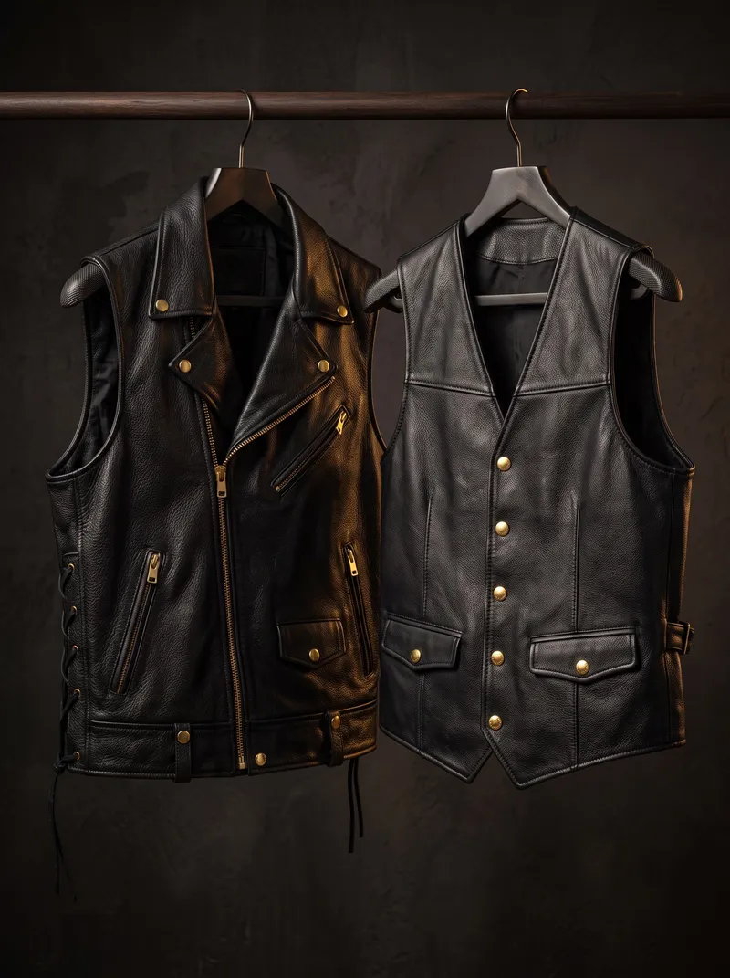 Vests & Tops private label leather manufacturing sample by Hashbloom International