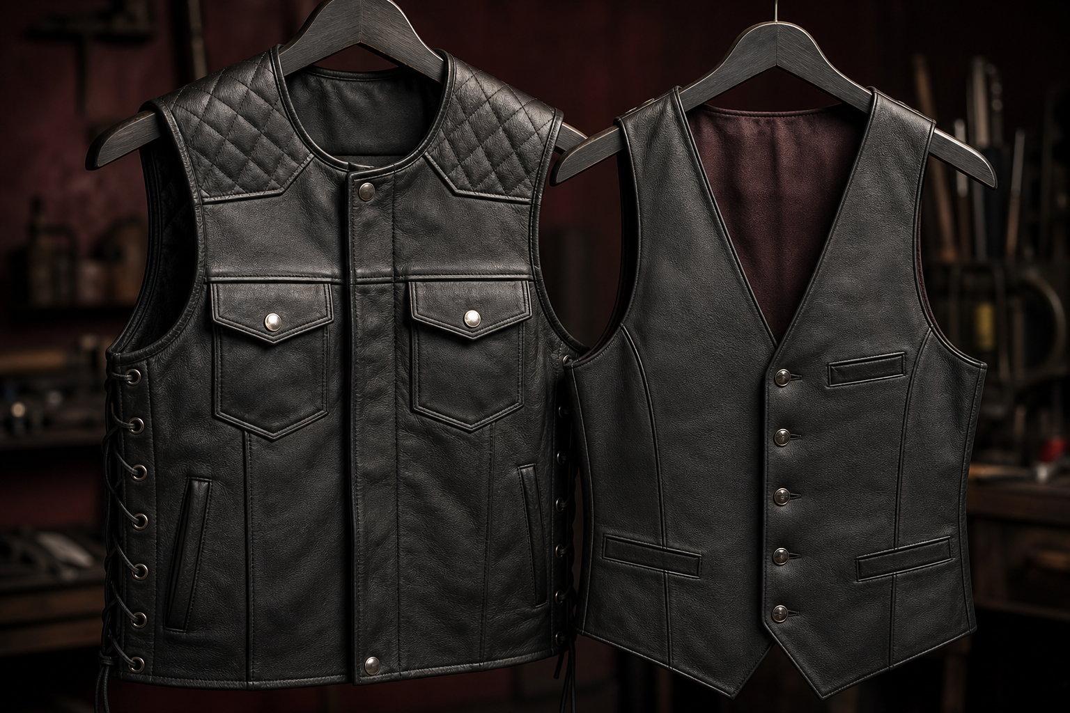 Custom Leather Vest / Waistcoat - Custom Leather Manufacturer Sialkot Pakistan