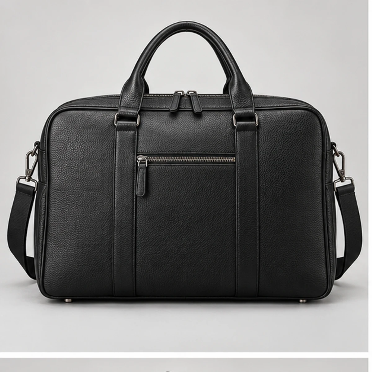 Black Expandable Leather Travel Laptop Bag - Custom Leather Manufacturer Sialkot Pakistan