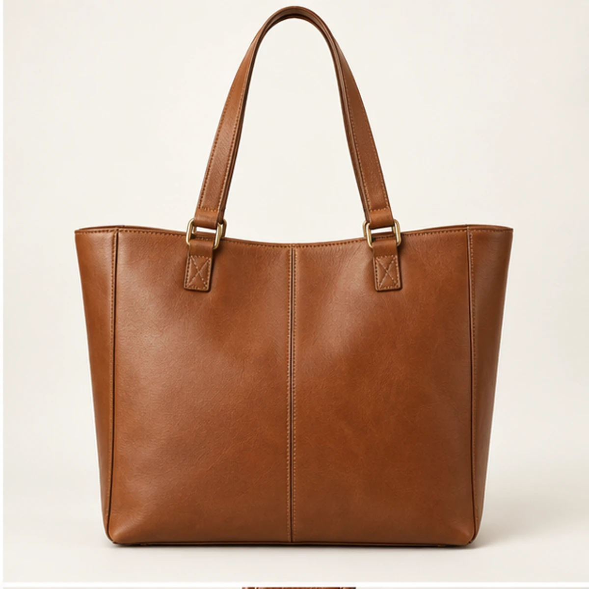 Cognac Woven-Panel Leather Shopper Tote manufacturing detail 2