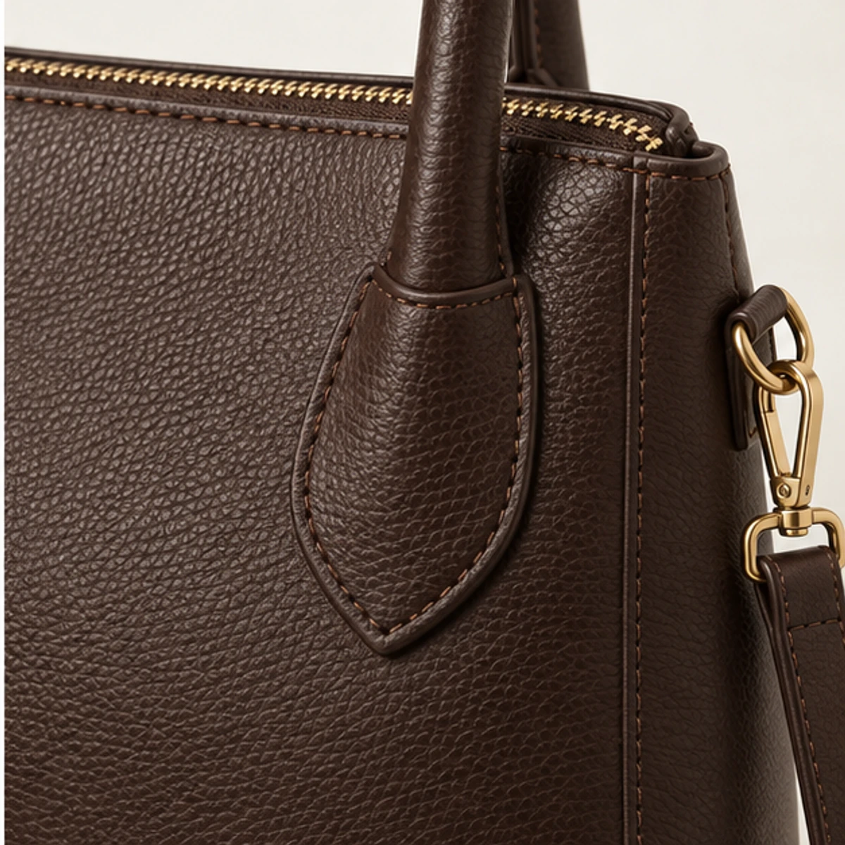 Espresso Structured Leather Work Tote manufacturing detail 4