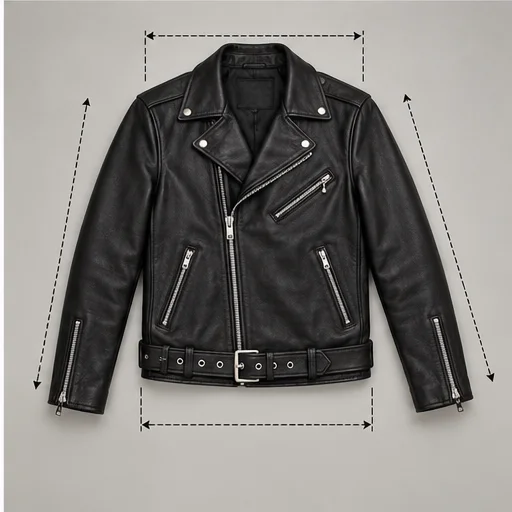 Men's Black Full-Grain Double-Rider Leather Jacket manufacturing detail 6