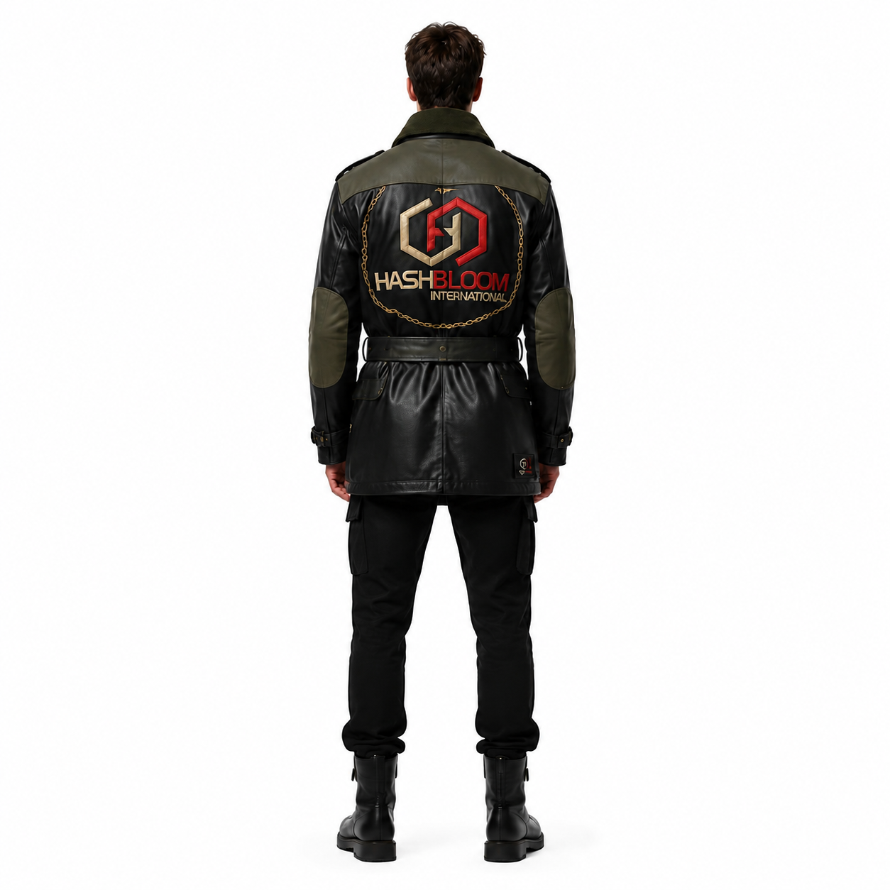 Men's Black Olive Waxed Cowhide Field Jacket manufacturing detail 6