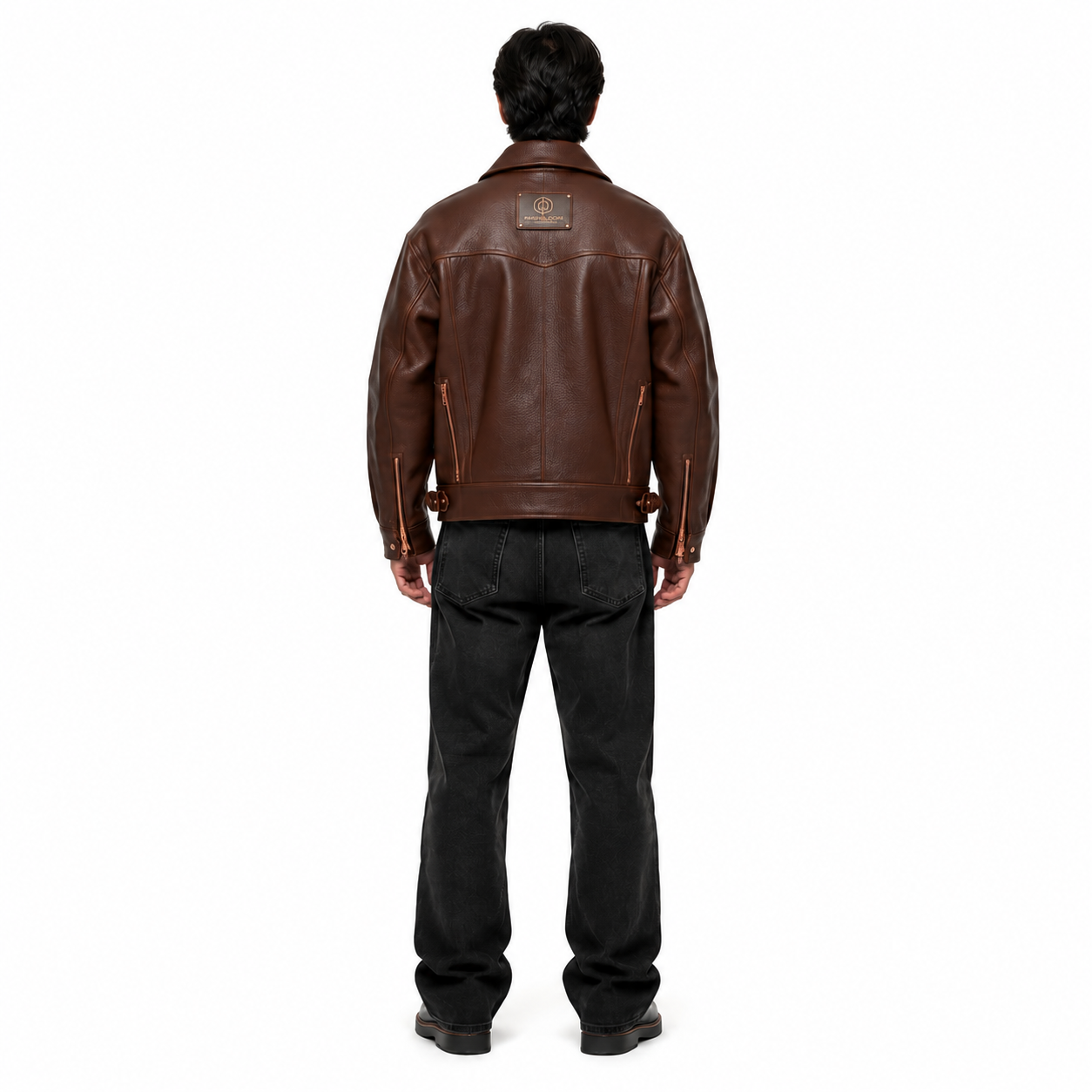 Men's Brown Sheep Leather Type II Trucker Jacket manufacturing detail 2