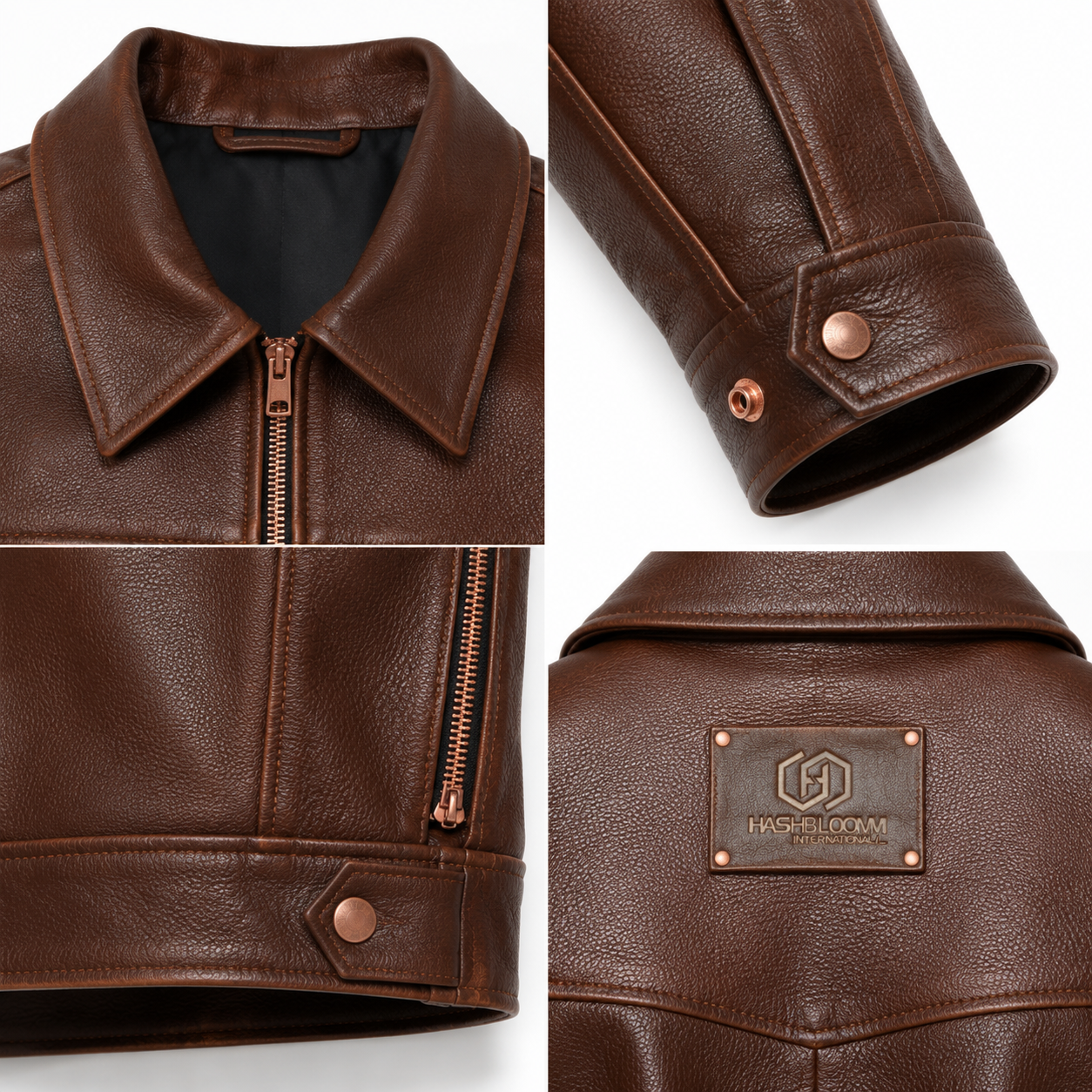 Men's Brown Sheep Leather Type II Trucker Jacket manufacturing detail 4