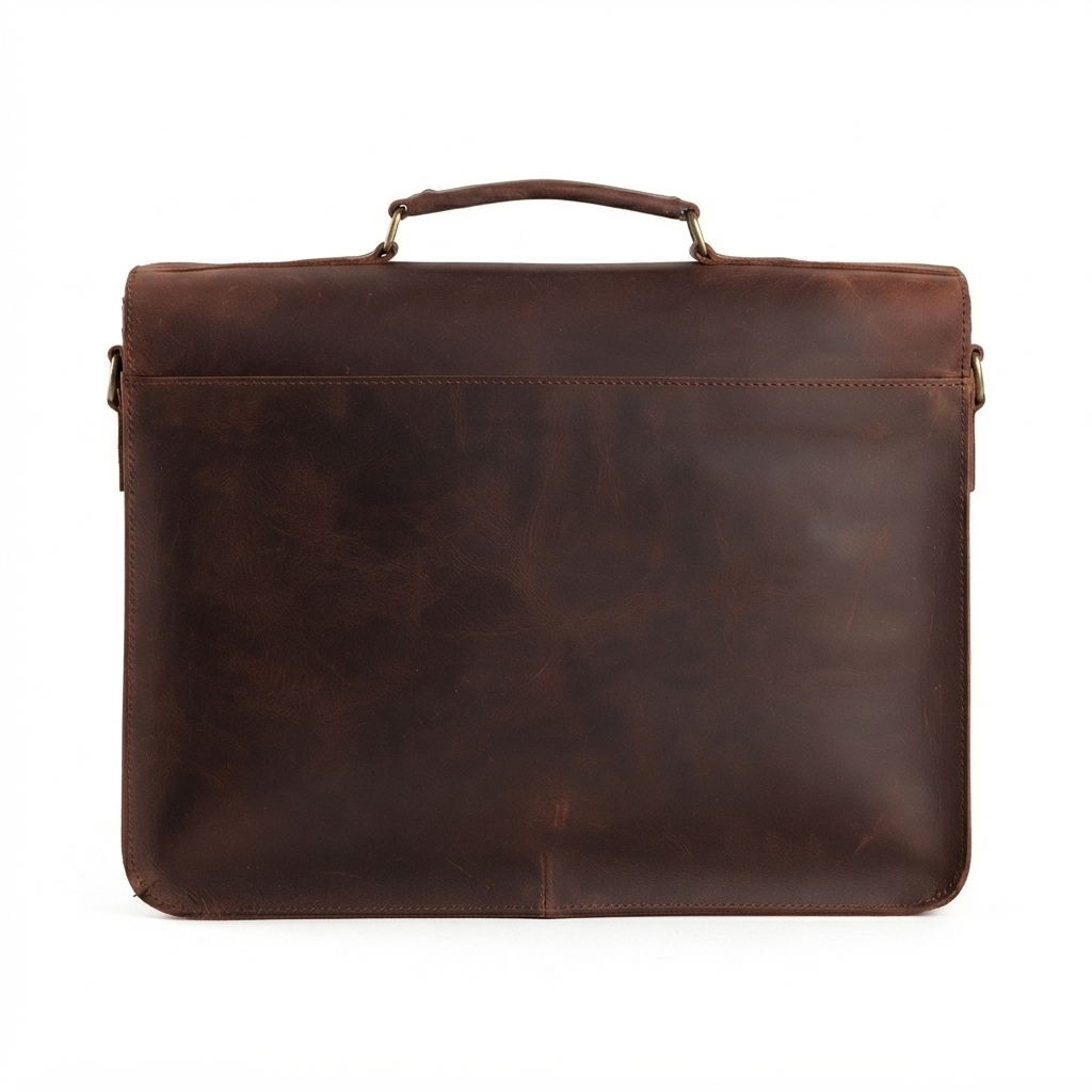 Men's Vintage Distressed Leather Briefcase Laptop Business Bag manufacturing detail 2
