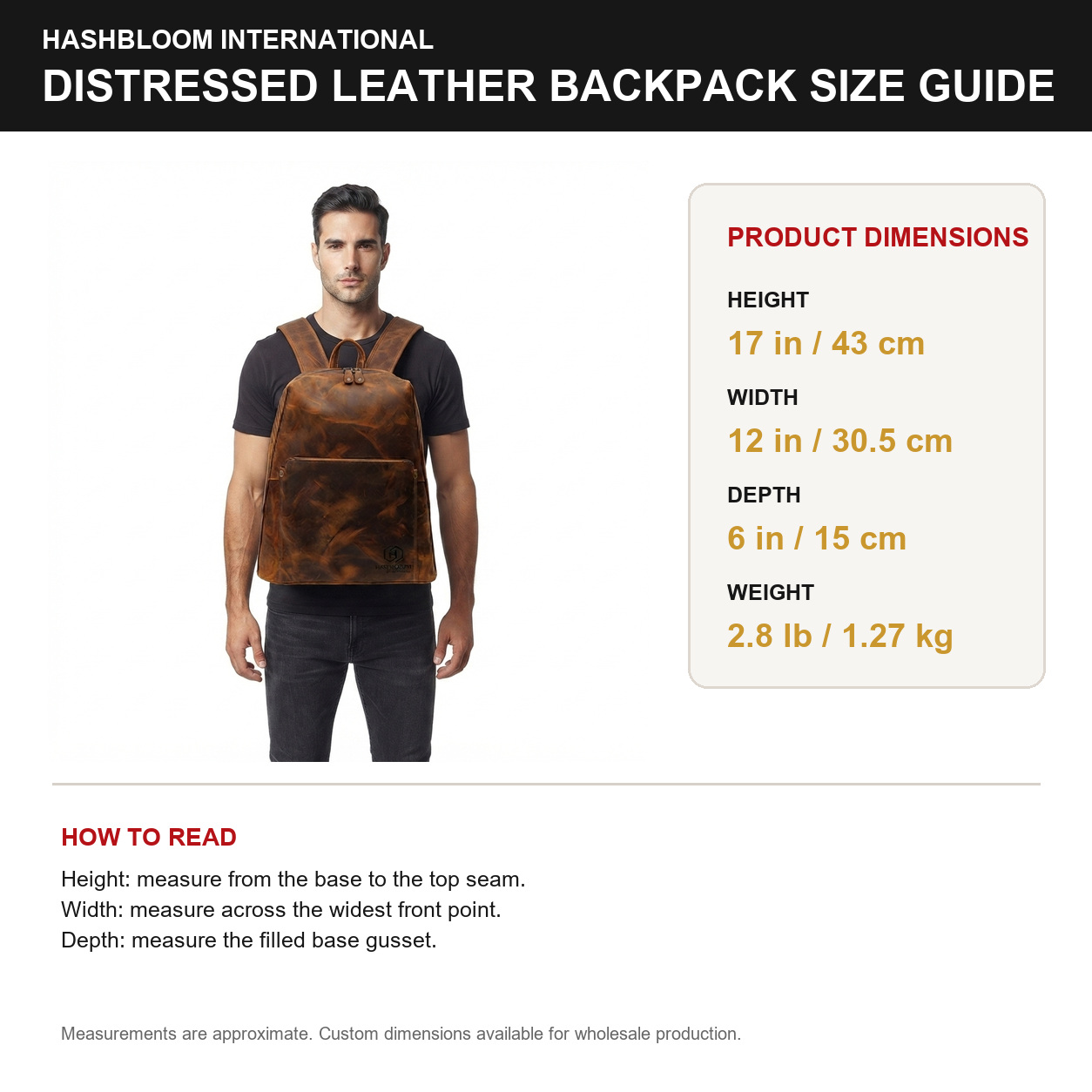 Men's Full-Grain Distressed Leather Travel Laptop Backpack manufacturing detail 6