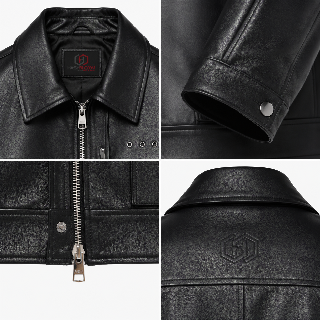 Men's Full-Grain Cowhide Utility Jacket manufacturing detail 4