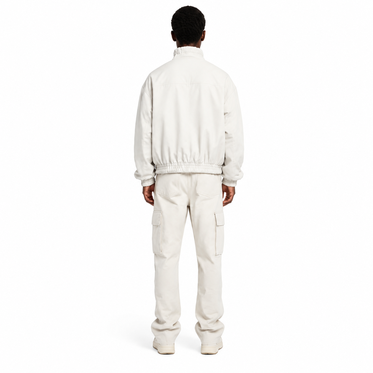 Men's Off-White Utility Track Jacket and Cargo Pant Set manufacturing detail 2