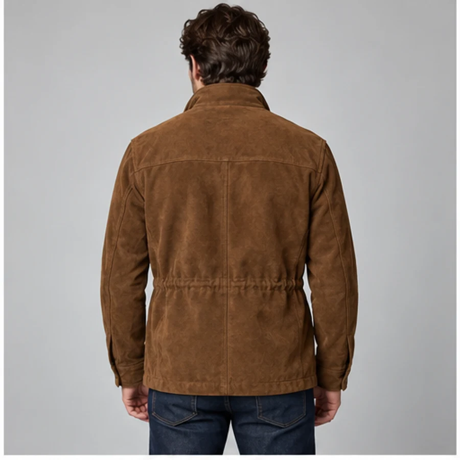 Men's Tobacco Suede Field Jacket manufacturing detail 2