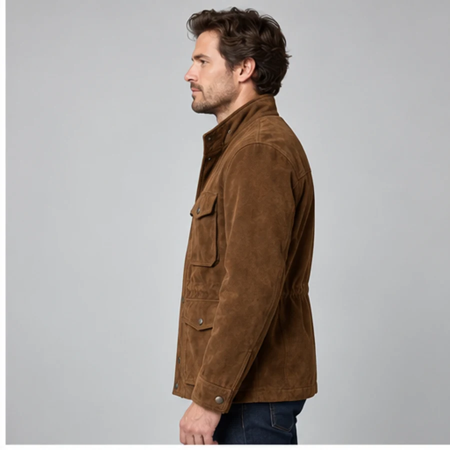 Men's Tobacco Suede Field Jacket manufacturing detail 3