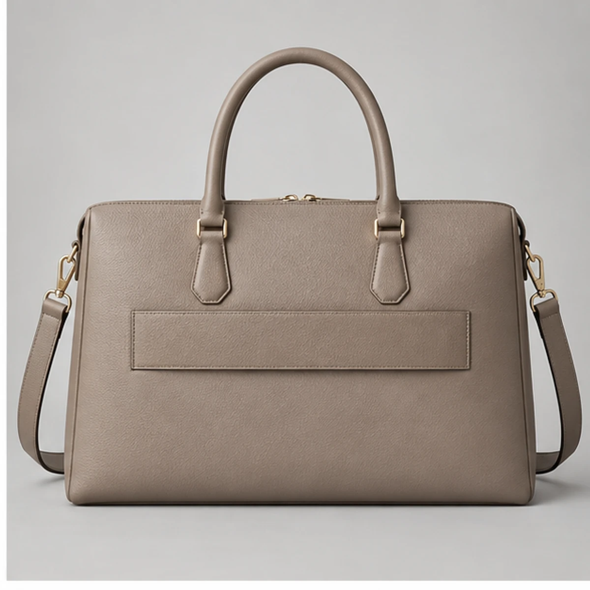 Taupe Women's Structured Leather Laptop Work Bag manufacturing detail 2