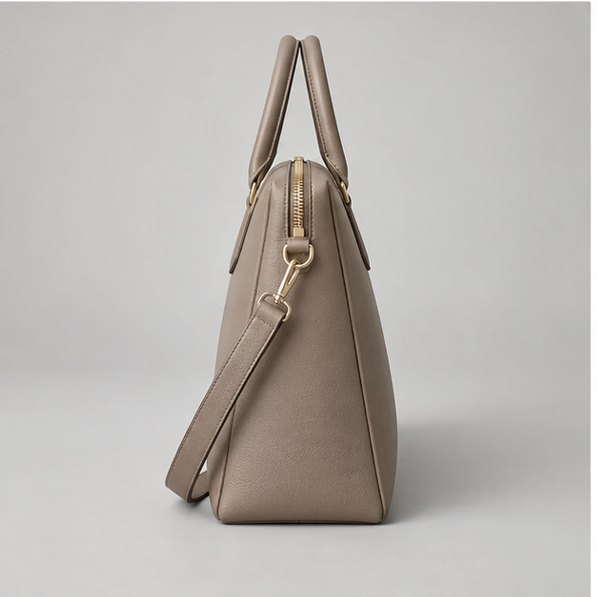 Taupe Women's Structured Leather Laptop Work Bag manufacturing detail 3