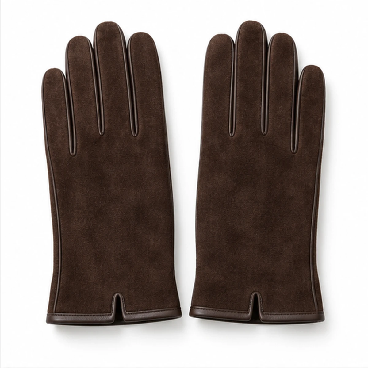 Women's Chocolate Suede & Nappa Fashion Gloves manufacturing detail 2