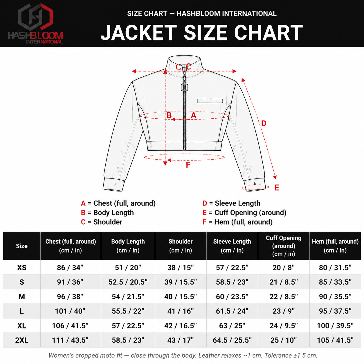 Women's Cropped Sheep Nappa Leather Moto Jacket manufacturing detail 6
