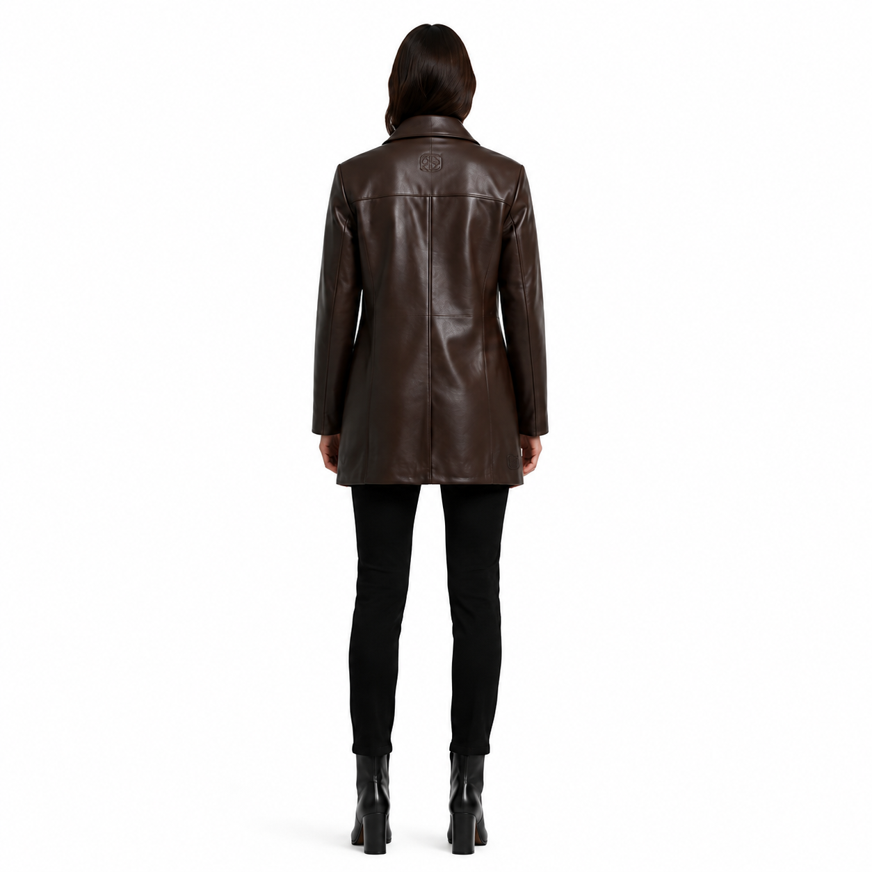Women's Espresso Genuine Leather Shirt Jacket Coat manufacturing detail 2
