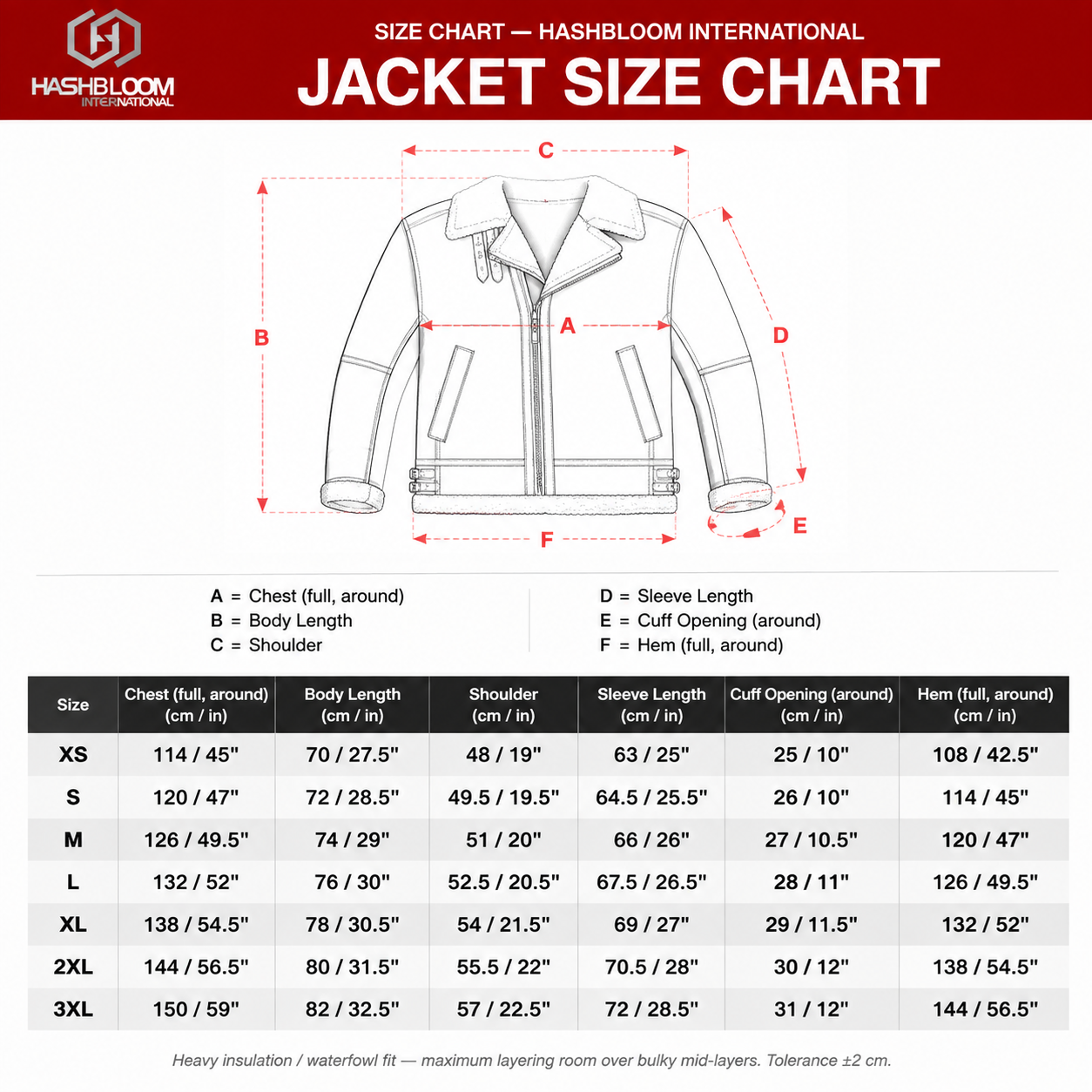 Women's Red Cowhide B-3 Shearling Aviator Jacket manufacturing detail 6