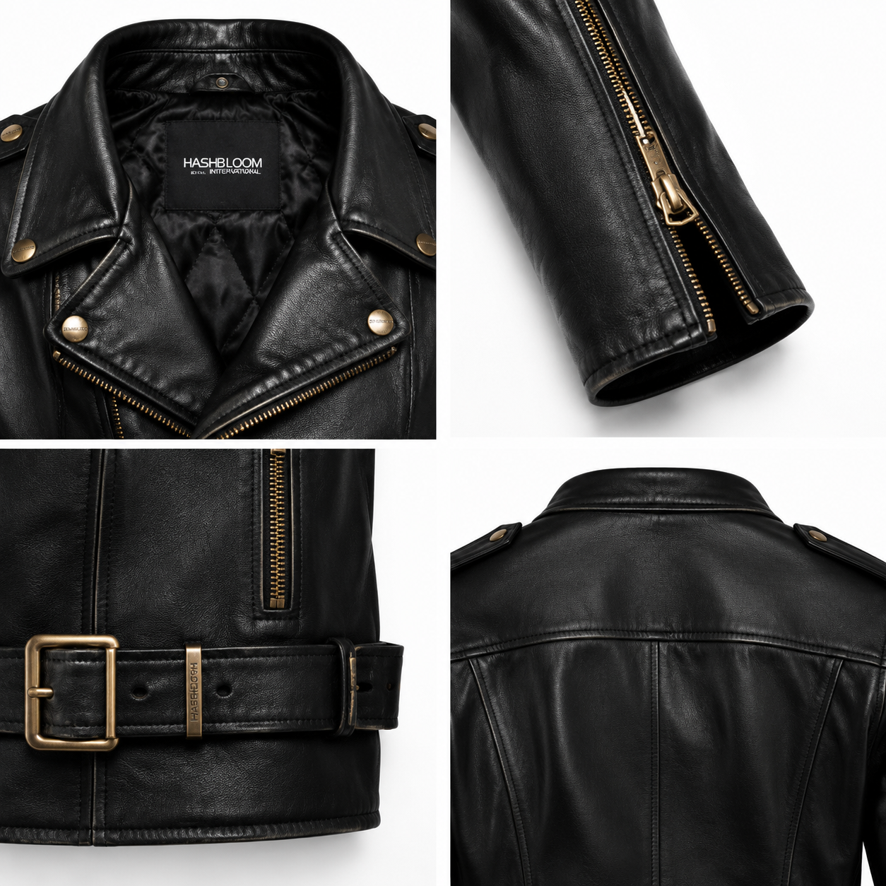 Women's Sheep Nappa Asymmetric Biker Jacket manufacturing detail 4